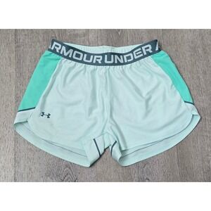 Under Armour Women's Athletic Running Shorts Mint Green Mesh Trim S